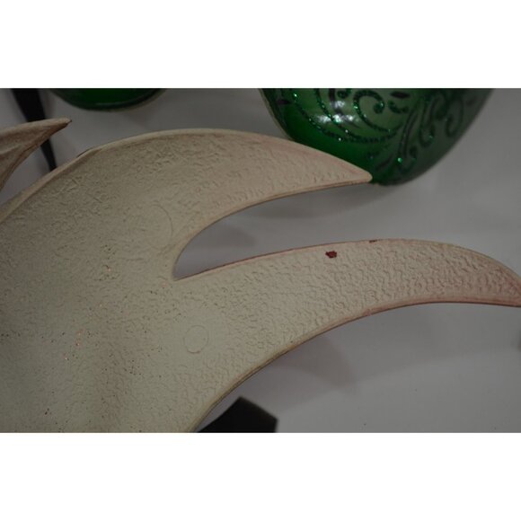 Masquerade Ball Mask Lot of 4 Red Green Glitter Peacock Feathers Plastic - Picture 8 of 9